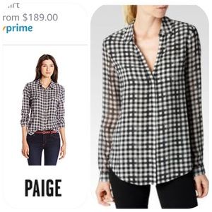 🚶🏻‍♀️PAIGE Gingham Button Down SZ Sm